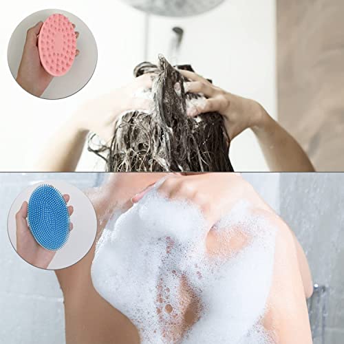 Silikónová kefa na kúpeľ a šampón, Lpzakve silikónová lufa exfoliačná telová Práčka vlasová pokožka hlavy pre