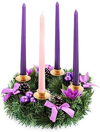 Fialová stuha Vianočný Adventný veniec - na Adventný kalendár sezóna svietnik-ozdobný dekor-Adventný svietnik
