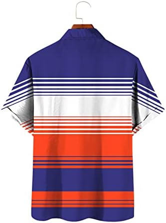Ležérny Top pre ženy plážový Farebný blok tričko tričko tlačidlo dole sviatočná blúzka ísť von Voľný strih top