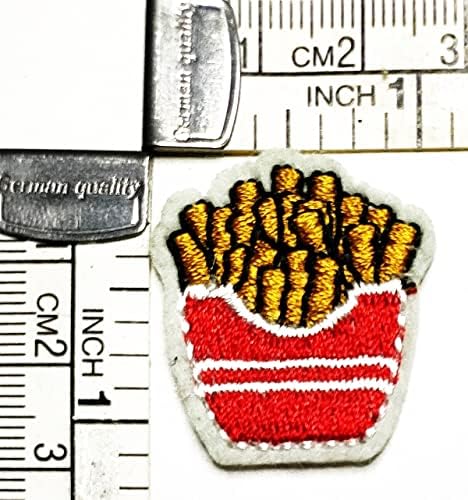 Kleenplus 3ks. Mini roztomilé záplaty na jedlo nálepka hranolky karikatúra Vyšívacia žehlička na látkovú aplikáciu